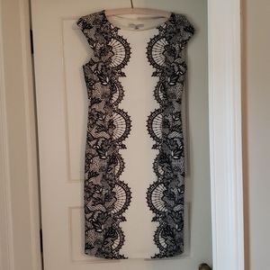 Maggy London black/white holiday dress - 6